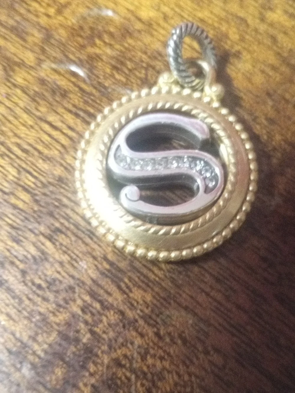 Brighton Two-Tone Gold and Silver 'S' Initial Pendant
